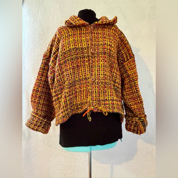 Vintage Ecuadorian handwoven jacket- 100% wool - Picture 3 of 9